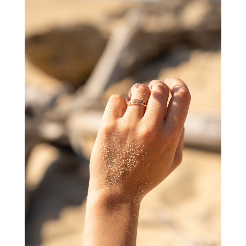 Anello di design placcato oro, moderno e di tendenza!