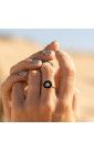 Feiner Medaillonring Sonne schwarz vergoldet