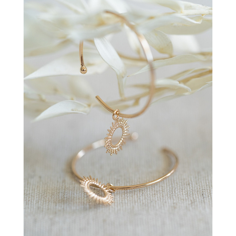 Créoles plaqué or soleil