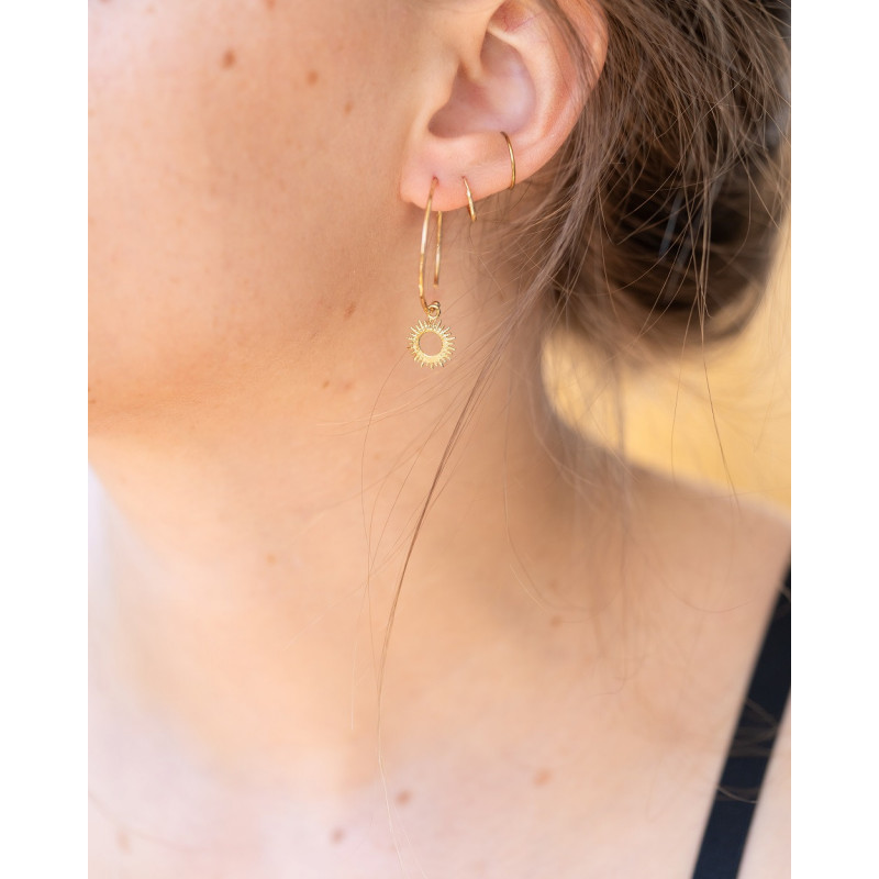 Créoles plaqué or soleil