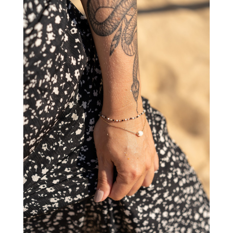 Bracelet multirang femme pierre de lune