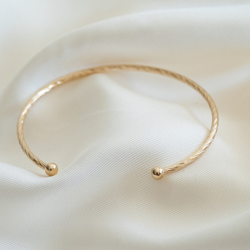Bracciale Rigido fine attorcigliato plaqué or
