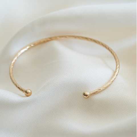 Bracciale Rigido fine attorcigliato plaqué or