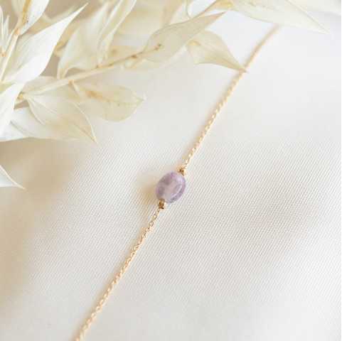 Pulsera de amatista chapada en oro
