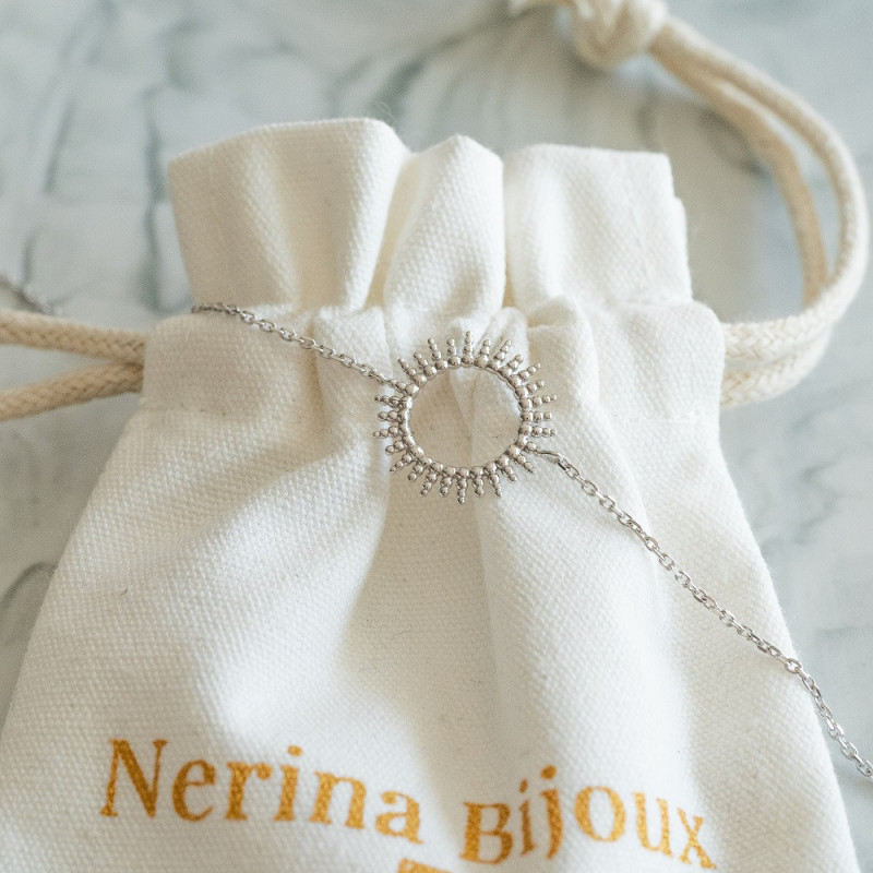 Armband aus rhodiniertem Silber mit Sonnenstrahlen