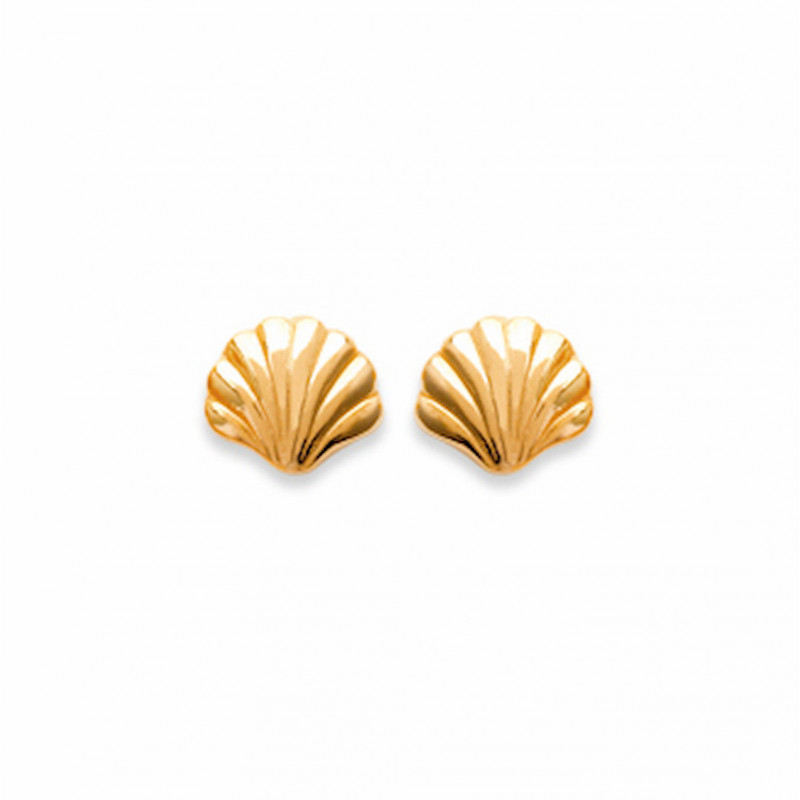 Vergoldete Floh-Ohrringe Coquillage