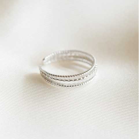 Anillo de plata ajustable de moda