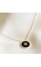 Black gold-plated sun necklace