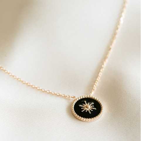 Collar sol chapado en oro negro