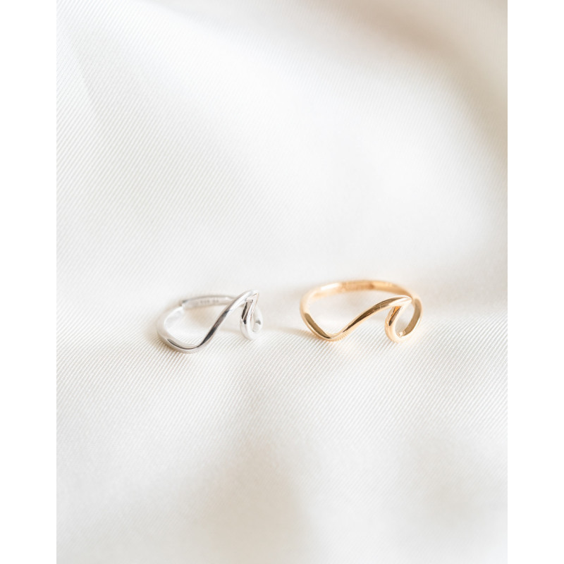 Ring Welle gold plated silber