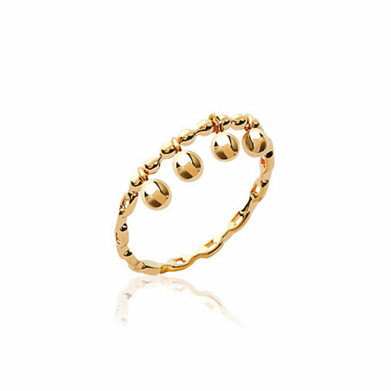 Fine ring with gold-plated charms