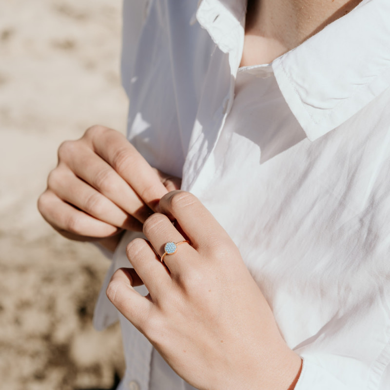 Gold-plated turquoise ring