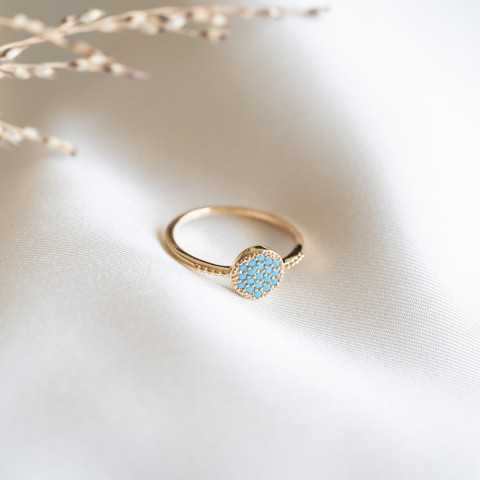 Anillo de turquesa dorada
