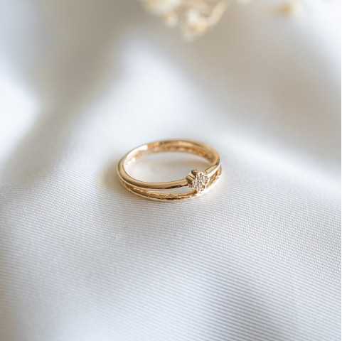 Anillo doble chapado en oro