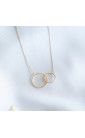 Women's gold-plated necklace with circle rings