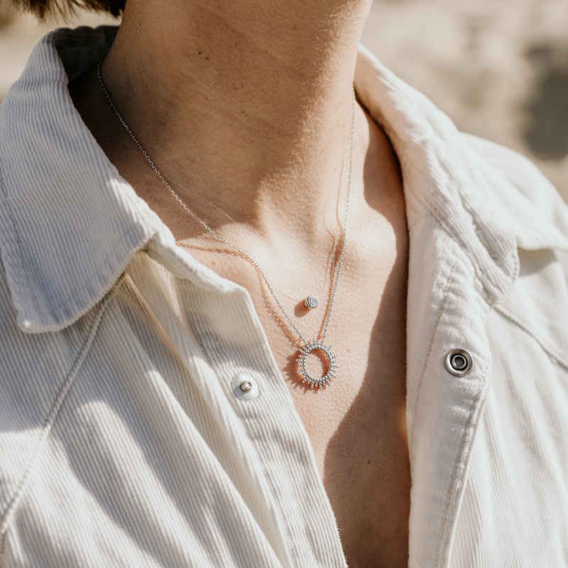 Necklace designer accumulation silver