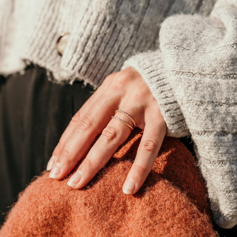 Ring 2 frei gedrehte Ringe Trend Gold