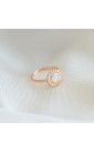 Gold-plated moonstone flower ring