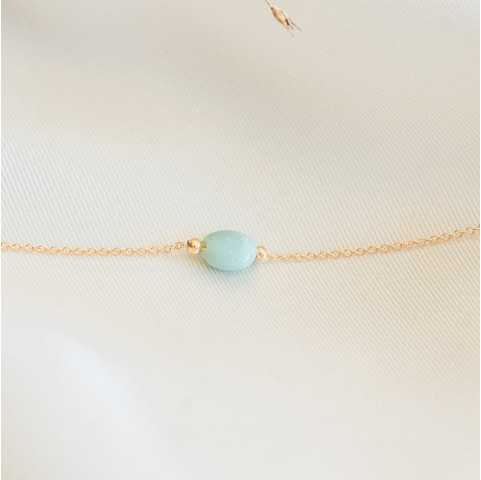 Pulsera chapada en oro amazonita