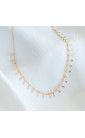 Collier ras de cou plaqué or avec petites pampilles