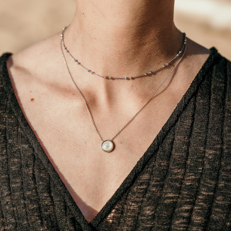 Set di collane sovrapposte in argento