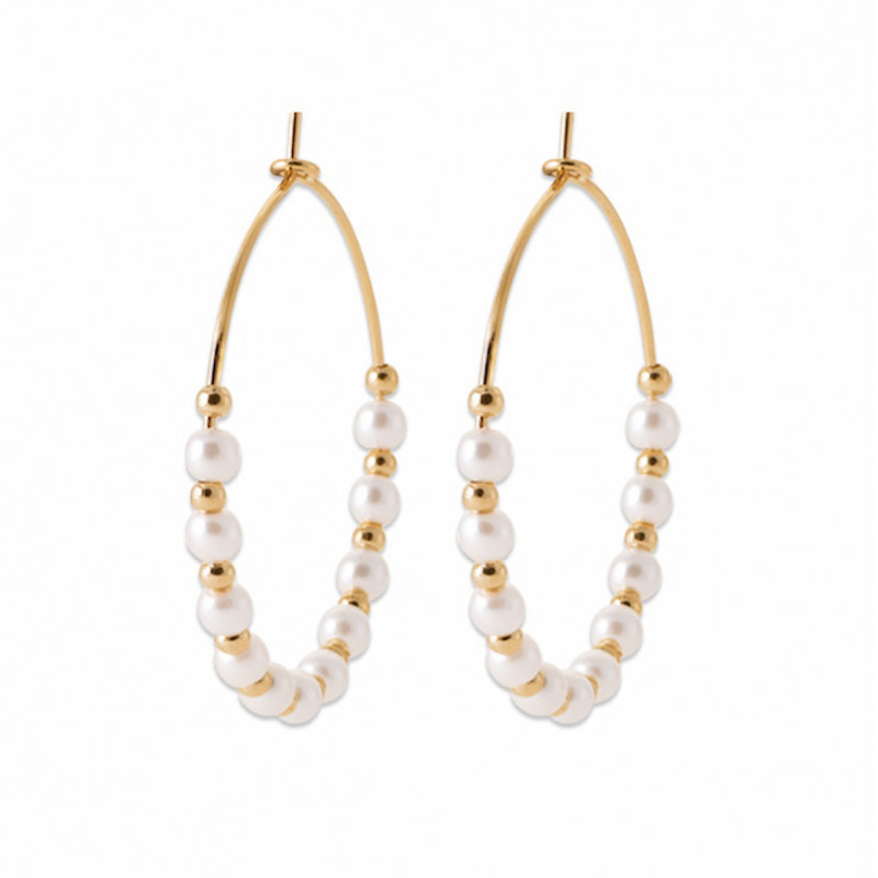 Earrings White Beads