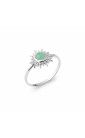 Ring sun stone green Aventurine silver
