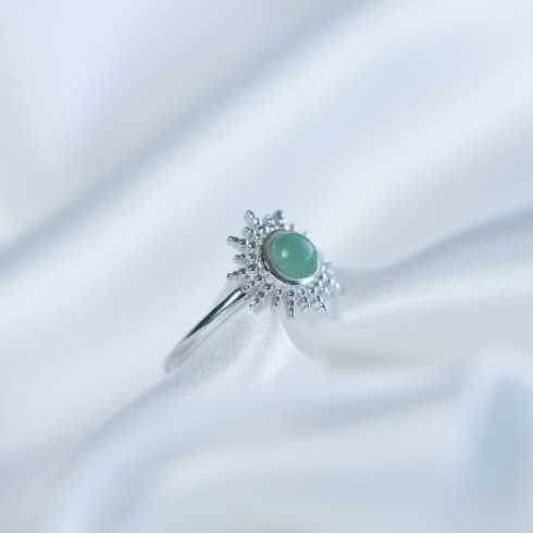 Anillo sol Aventurina plata
