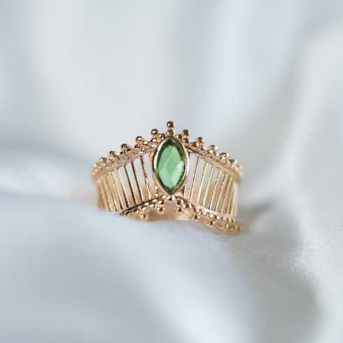 Anillo Amatista Verde oro