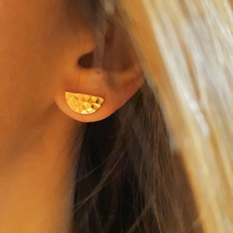 Gold plated moon earrings
