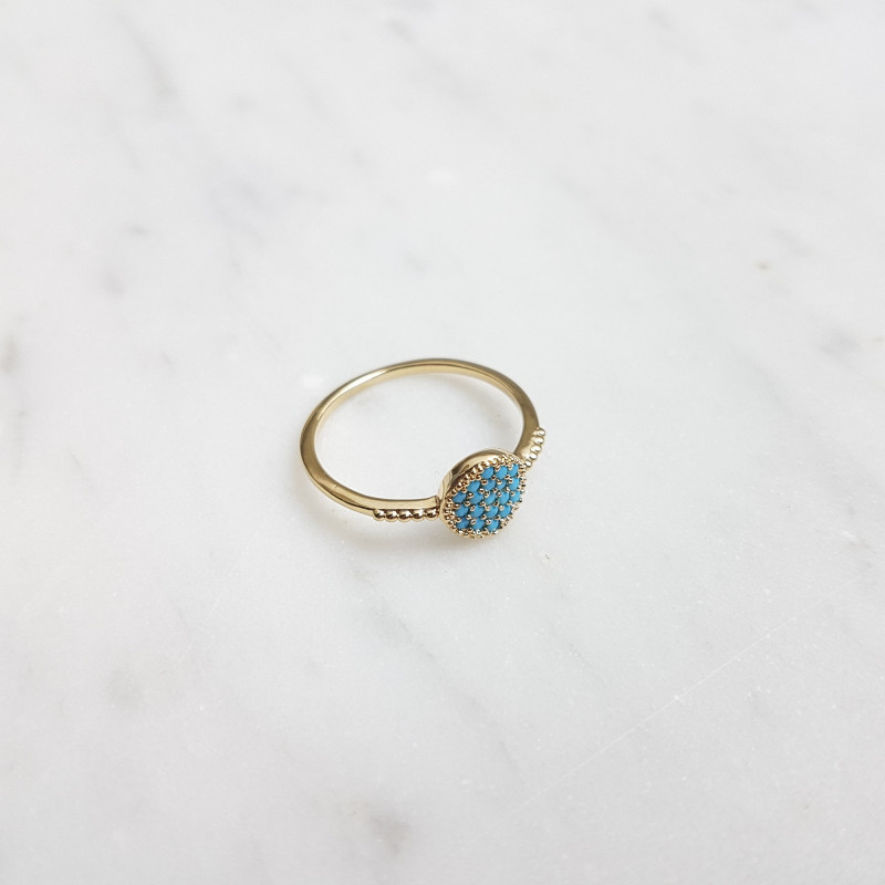 Gold-plated turquoise ring