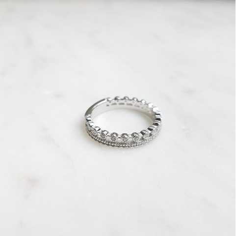 Anillo corona de plata