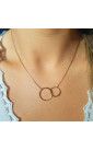 Fine gold-plated necklace with intertwined free circles