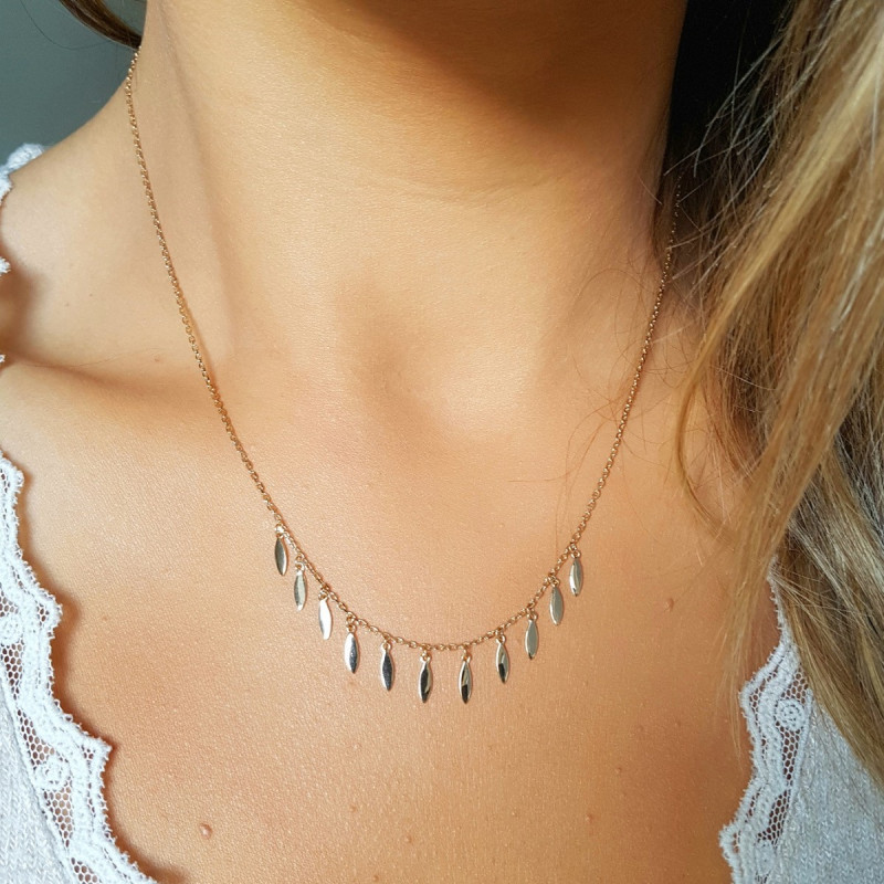 Gold-plated necklace with small hanging charms