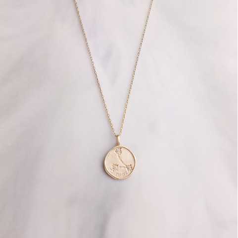 Collar Signo astrológico Piscis bañado en oro