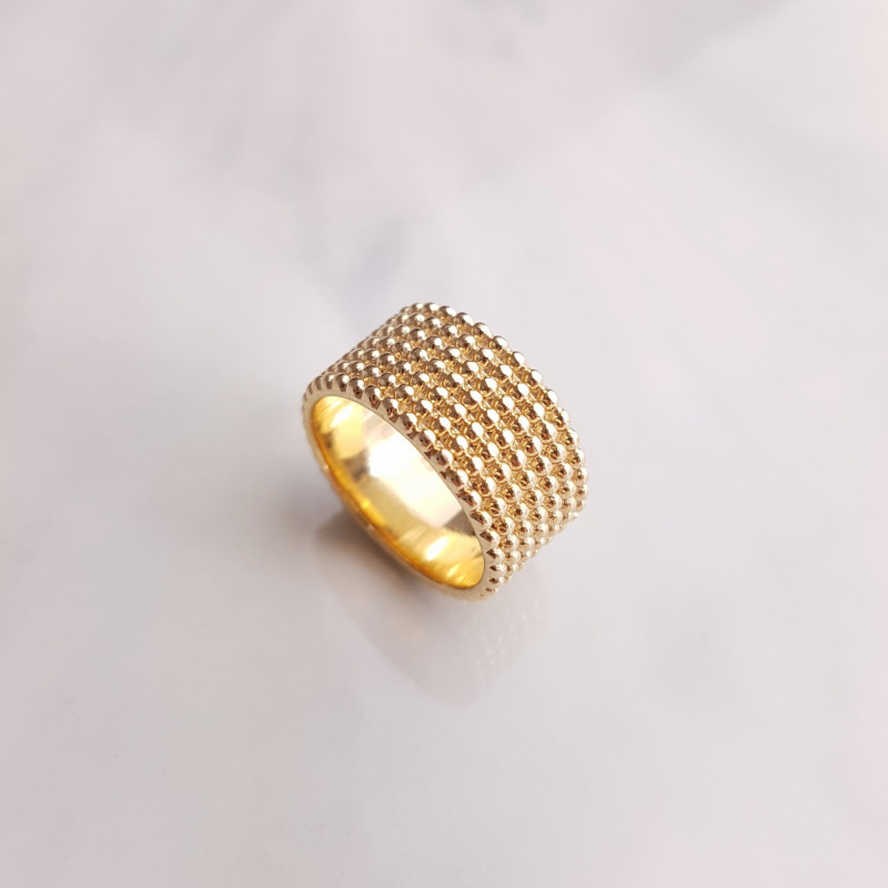 Vergoldeter Ring Perlen