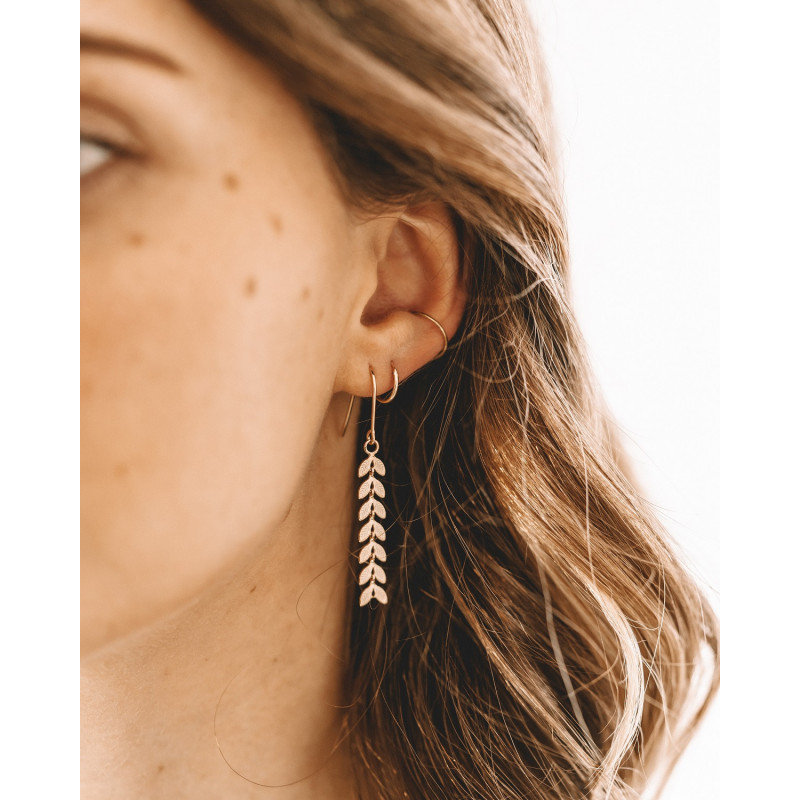Pendientes chapados en oro con espigas de trigo