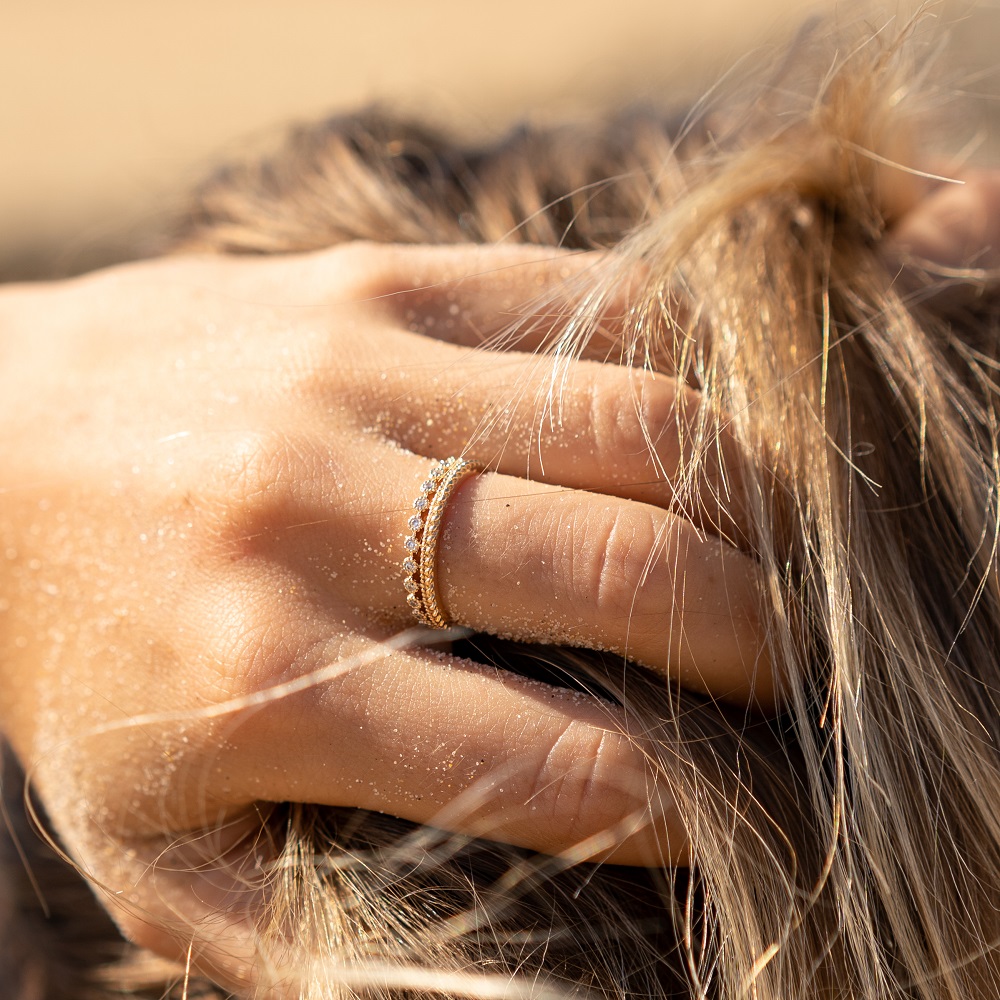 bague couronne plaqué or