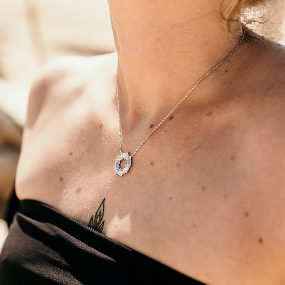 Collier soleil argent