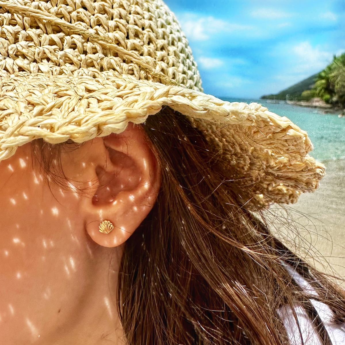 Boucle oreille enfant fille coquillage nerina