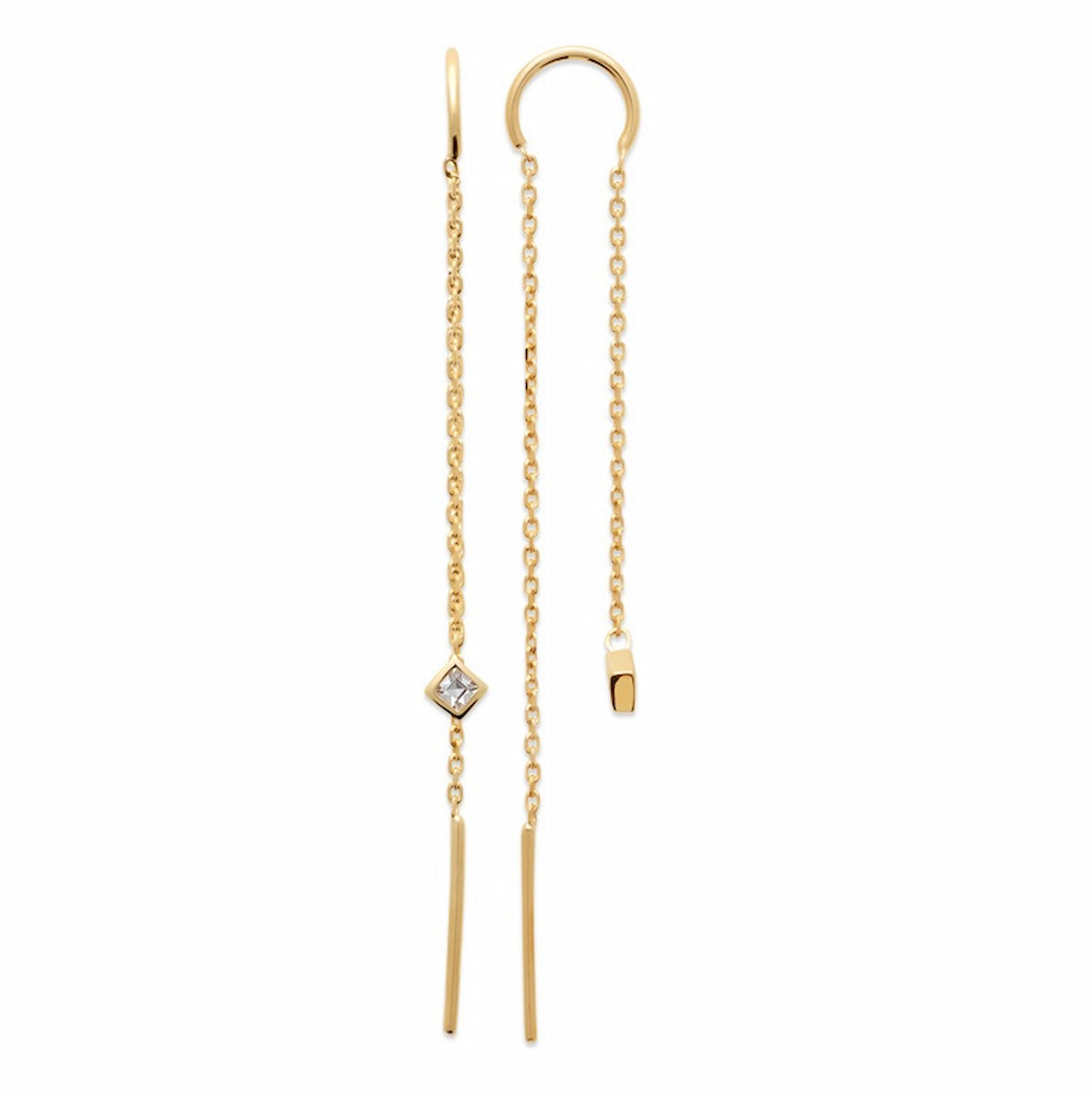 Orecchini A Catena Lunghi Stile Nappa, Oro Con Pietre Nere, Pendenti Moda Bohemien